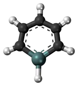 Ball-and-stick model of the germabenzene molecule