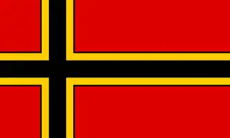 Flag proposed by the conspirators of the 20 July plot against Hitler, nowadays often used in a right-wing context.[9] (Wirmer Flag)