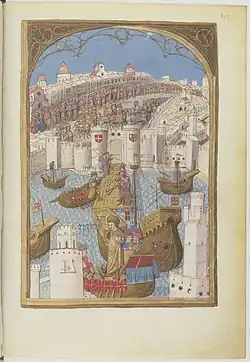 Prince Zizim's arrival in Rhodes in 1482, f.175r.