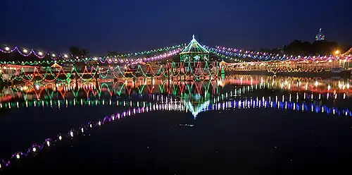 The decorative Ghadiarwa Pokhari during Chhath