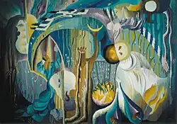 Hymn to Nature 1974 180x220, author's weaving, linen, half-wool