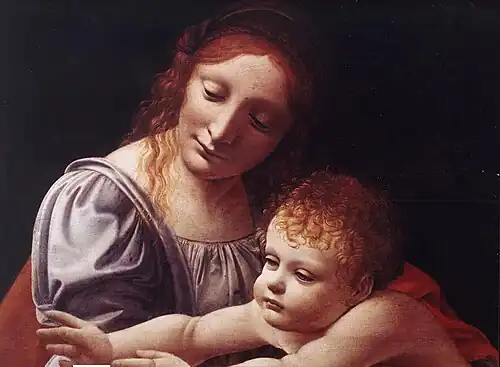 Giovanni Antonio Boltraffio, La Vierge à l'Enfant (détail), circa 1490, Budapest, musée des Beaux-Arts.