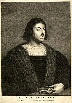 Joannes Bocatius. Line engraving on paper by Cornelis van Dalen II after Titian (Date unknown)
