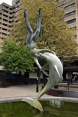 Front view of Girl with a dolphin (1973)
