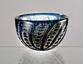 Ariel nr 606 E glass bowl made with the ariel technique, designed by Edvin Öhrström, 1950