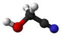 Ball and stick model of glycolonitrile