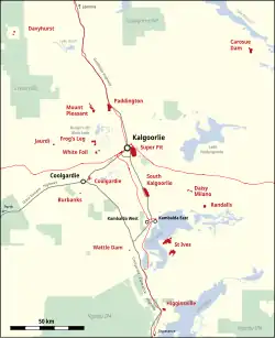 Gold mines in the Kalgoorlie region
