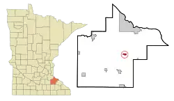 Location of Goodhue, Minnesota