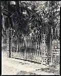 Wrought iron gate at Grace Episcopal Church in St. Francisville, Louisiana