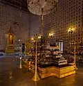Dusit Maha Prasat Throne Hall: Umbrella over the Mother-of-Pearl Throne in the Dusit Maha Prasat Hall