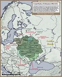 map of Lithuania in 1434