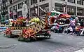 Dragon boat-replica float in 2008 parade. The festival includes races with actual dragon boats.