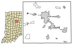 Location of Mier in Grant County, Indiana.