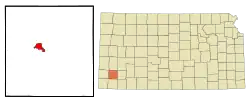 Location within Grant County and Kansas