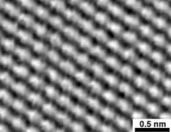 Scanning tunneling microscope image of graphite surface