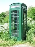A green K6 box near Stokesley in North Yorkshire