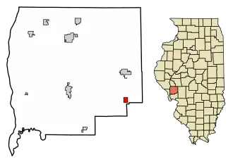 Location of Rockbridge in Greene County, Illinois.