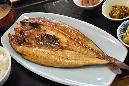 Japanese grilled Okhotsk atka mackerel (hokke)