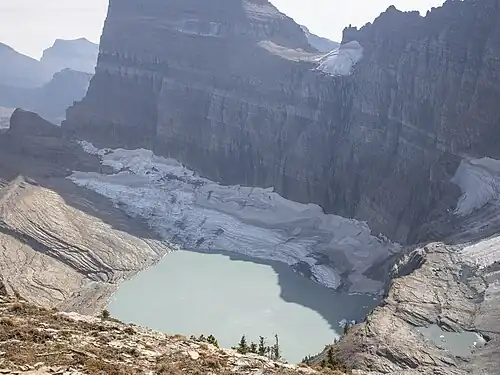 Grinnell Glacier from Lower Grinnell Ridge in 2023