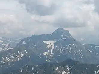 The Großer Widderstein seen from the Hoher Ifen to the north
