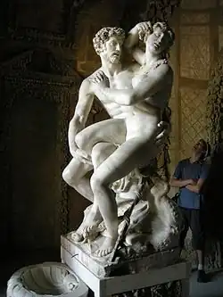 Group of Paris and Helen by Vincenzo de' Rossi as seen in the Buontalenti Grotto