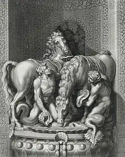 Apollo's horses groomed by two Tritons by Gilles Guérin, ca.&nbsp;1670