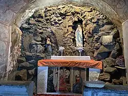 Grotto of Lourdes in the Old Church, Macugnaga, Italy