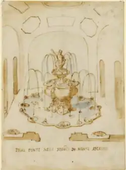 Fountain of Thetys in the ground floor by Giovanni Guerra