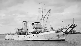 HMAS&nbsp;Kangaroo, a Bar-class boom defence vessel of the Royal Australian Navy in 1947.