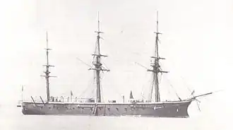 Lyons' flagship HMS&nbsp;Bellerophon in Halifax