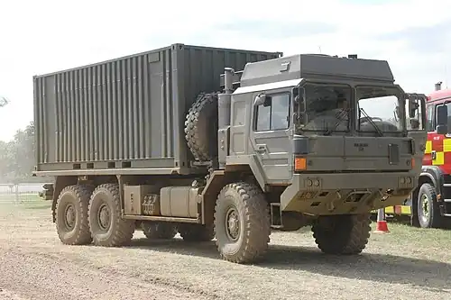 An HX58 6×6 with revisions including larger 16.00 R 20 tyres and an automatic transmission for a stalled South African requirement