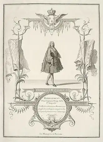 Habillement d'un Seigneur Otage de la Sainte Ampoule, Le Marquis d'Alégre