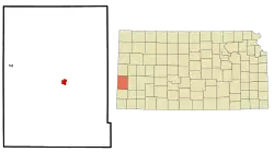 Location within Hamilton County and Kansas