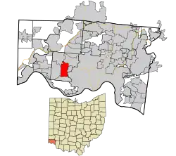 Location in Hamilton County and the state of Ohio.