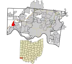 Location in Hamilton County and the state of Ohio.
