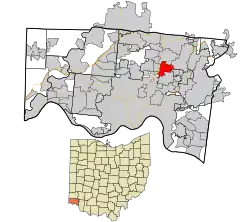 Location in Hamilton County and the state of Ohio.