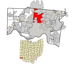 Location in Hamilton County and the state of Ohio.