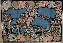 Knights fighting on the clouds on 24 July 1554