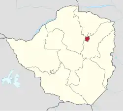 Location of Harare Province in Zimbabwe