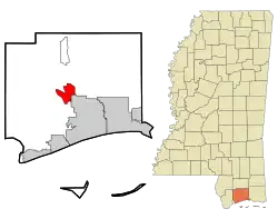 Location of Lyman, Mississippi