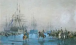 Capture of the Dutch fleet by the French hussars