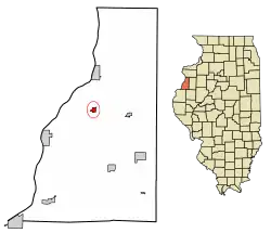 Location of Gladstone in Henderson County, Illinois.