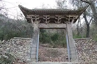 Hesheng stone paifang, first built in the Song dynasty, from Zhejiang, Ningbo, China. One of the oldest preserved stone paifangs in China.