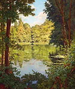 Henri Biva, A sun drenched river view, oil on canvas, 64.8 x 54&nbsp;cm