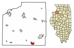 Location of Galva in Henry County, Illinois.