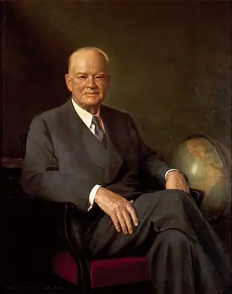 Portrait of Herbert Hoover by Elmer Wesley Greene, 1956