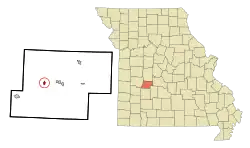 Location of Wheatland, Missouri