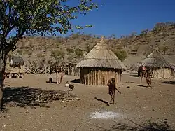 Himba village about 15&nbsp;km north of Opuwo, Namibia