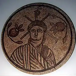 Roman Christian mosaic with Chi-Rho, Hinton St. Mary, England.