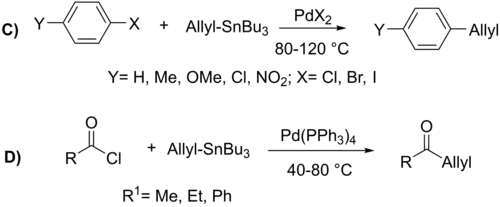 First reactions of organotin reagents